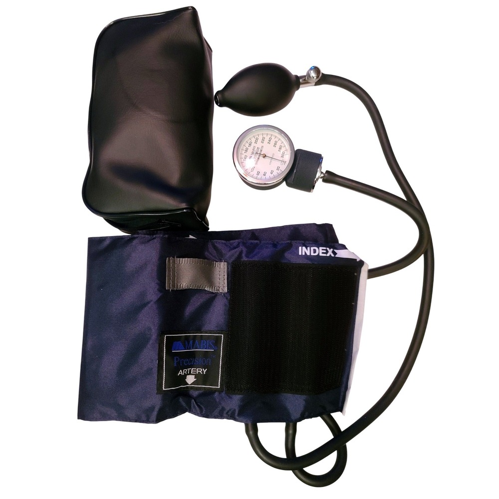 Manual Blood Pressure Monitor Adult Cuff Aneroid Home Health Portable Navy